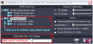 ASIO4ALL Extra Device Input Output Settings