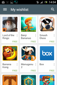 Google Android PlayStore October 2014 Update 4 Wishlist