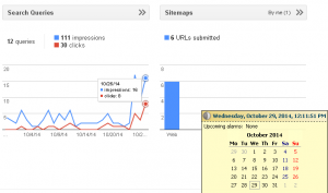 Google Webmaster Tools - Search Queries Chart - Date Delay Difference