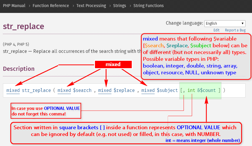 Php str replace. Php. Php manual. Тип Mixed в php. Str_replace php функция.