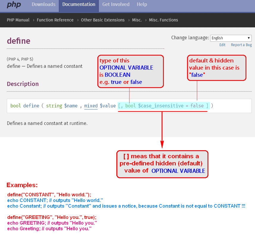 Define constant. Php manual. Функция define в php. Функции php. Define или const php.