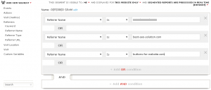 Piwik Analytics - How To Create View Filter For Referrer SPAM - ADD NEW SEGMENT Example
