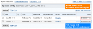 PayPal Accidents - Mouse Double Click and Double Withdraw Request