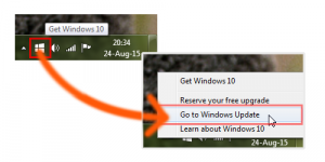 Windows 10 Free Upgrade Tray Notification