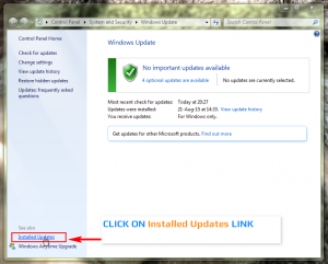 Windows 7 Update Center