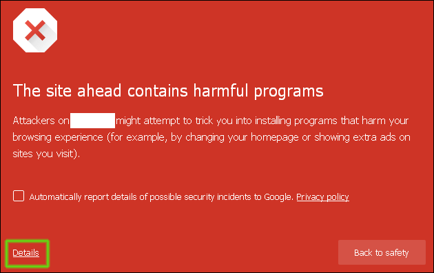 How To Fix 'The site ahead contains harmful programs' message
