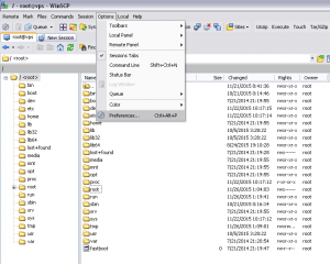 WinSCP - How To Turn Off Calculating File & Directory Size #1