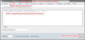 phpMyAdmin - How To Update MySQL WordPress Database Query Example