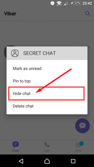 How to unlock secret chat in viber