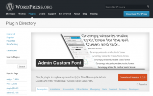 WordPress Admin-Custom-Font Plugin