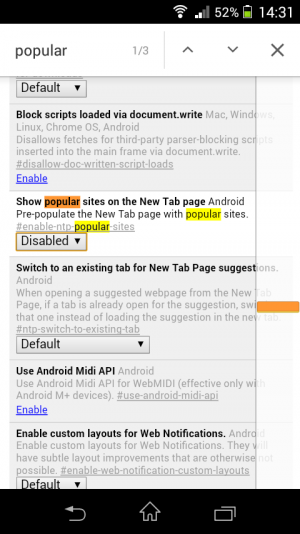 Google Chrome App - Flags Hidden Settings - Popular & Snippets