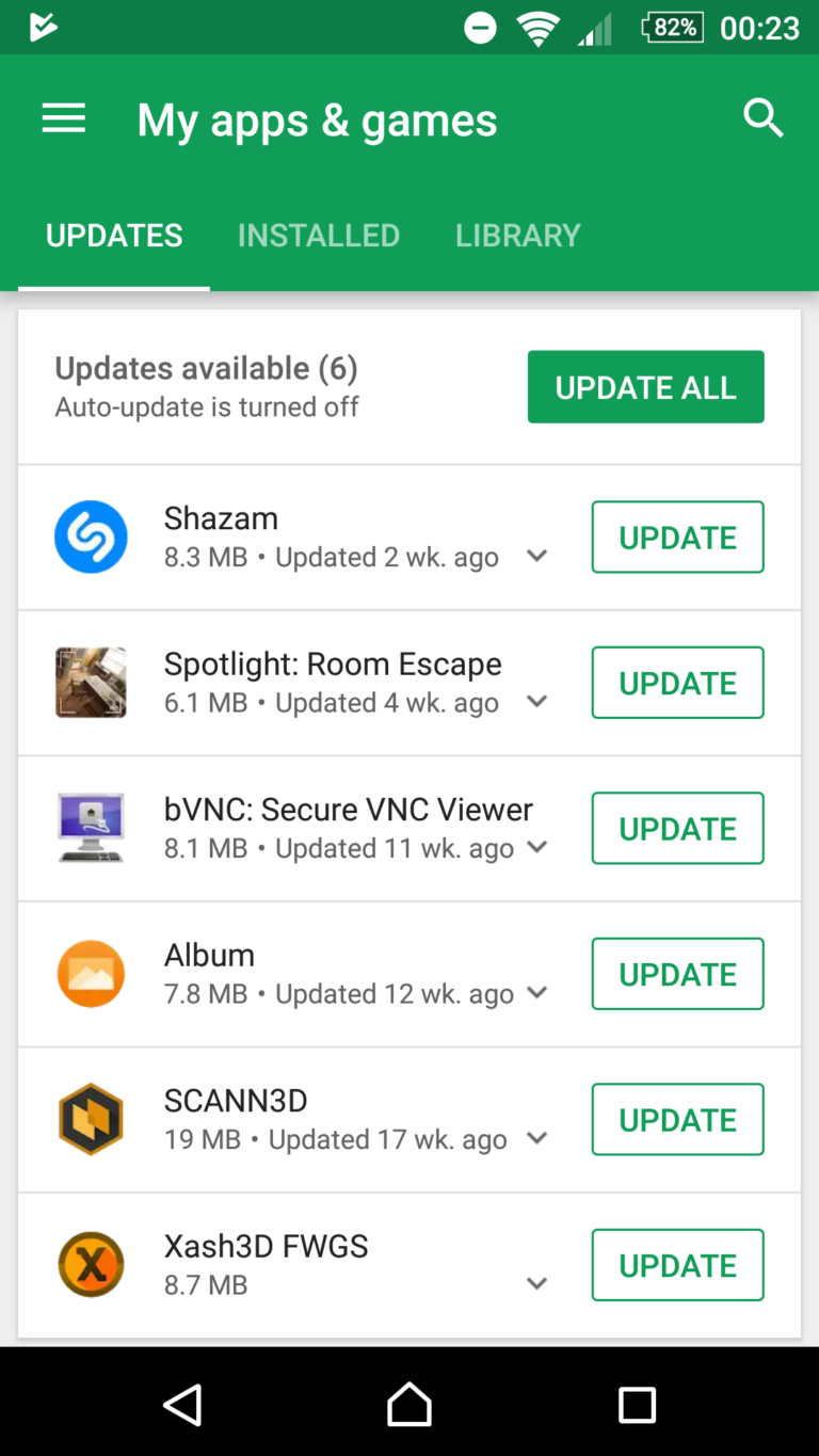 google play store app update