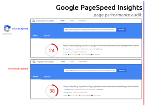 Google PageSpeed Insights Score - with+without reCaptcha