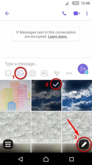 Viber App - Edit Media Before Send Icon