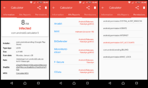 VirusTotal Android Mobile - Detected Malware Infected App