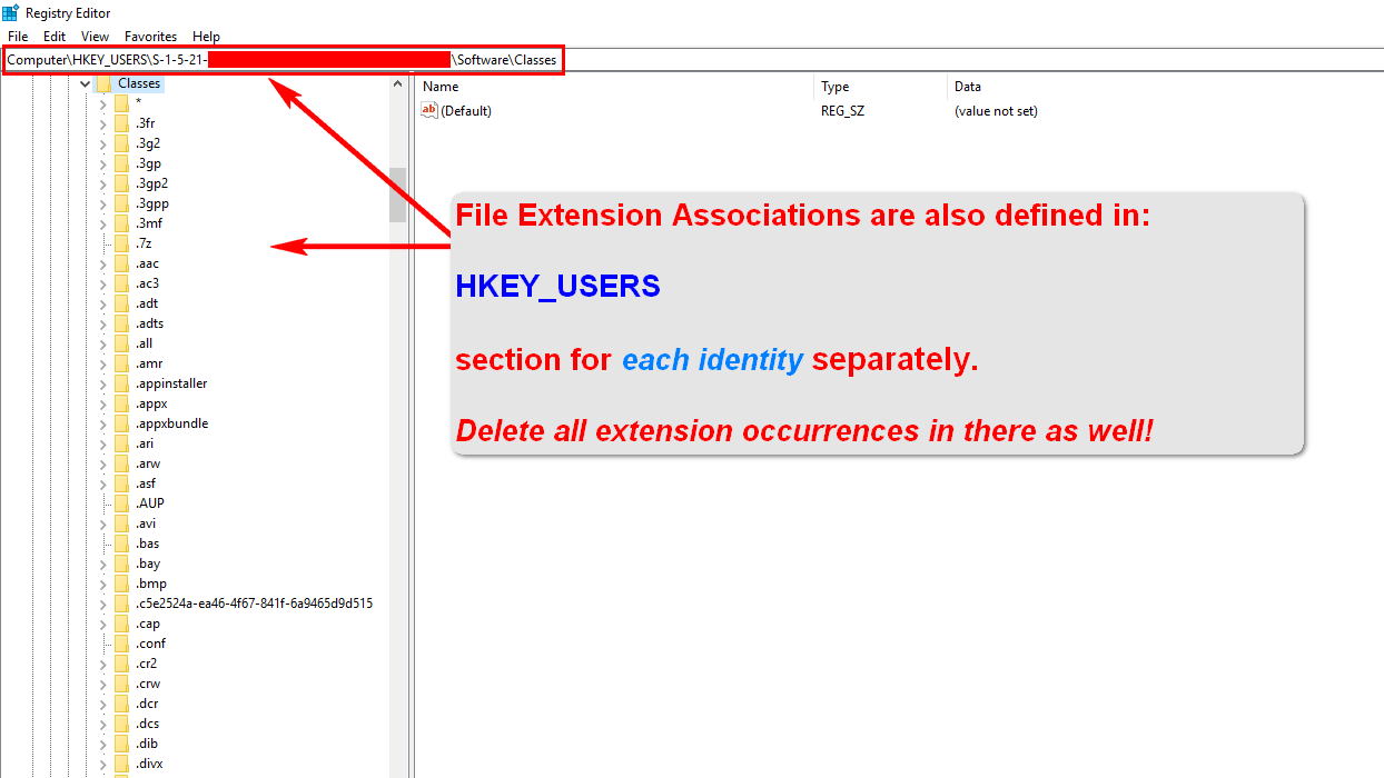 File Extensions Associations