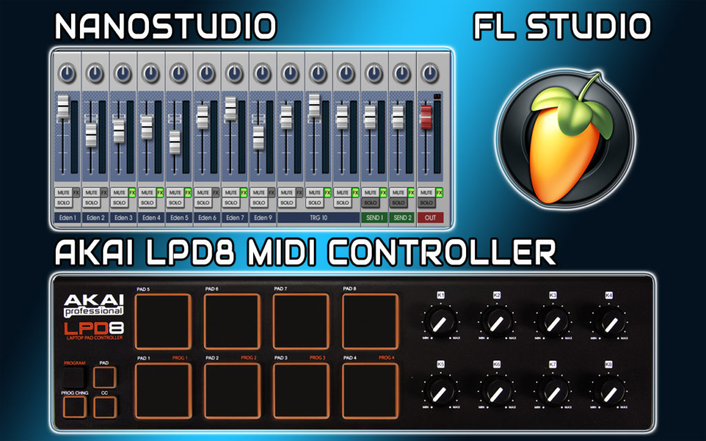 AKAI LPD8 MIDI Controller PADS Programming In FL Studio & NanoStudio - Note Mapping & Playing Demo Tutorial