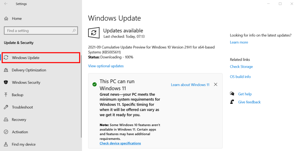 Windows 11 PC Update Check Report