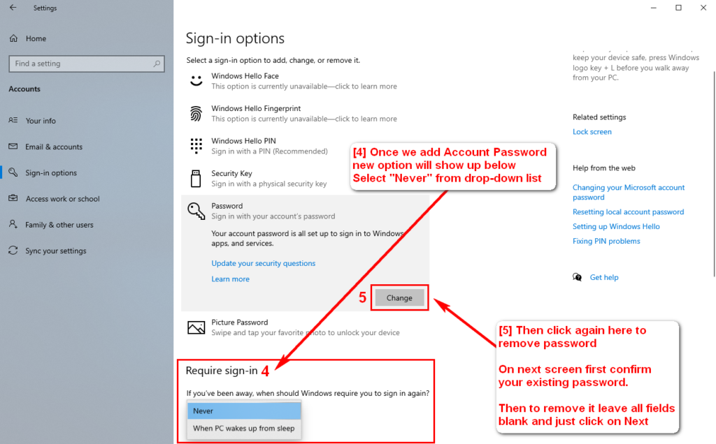 Microsoft Windows 10 - How To Disable Sign-In After Sleep - STEP 4 - How To Change Require Sign-in Option