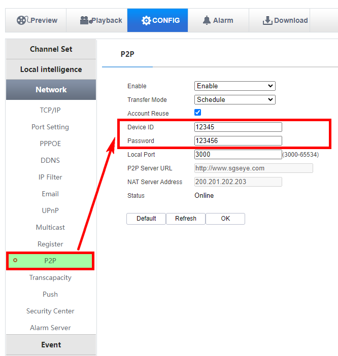 Dvr p2p hot sale setup