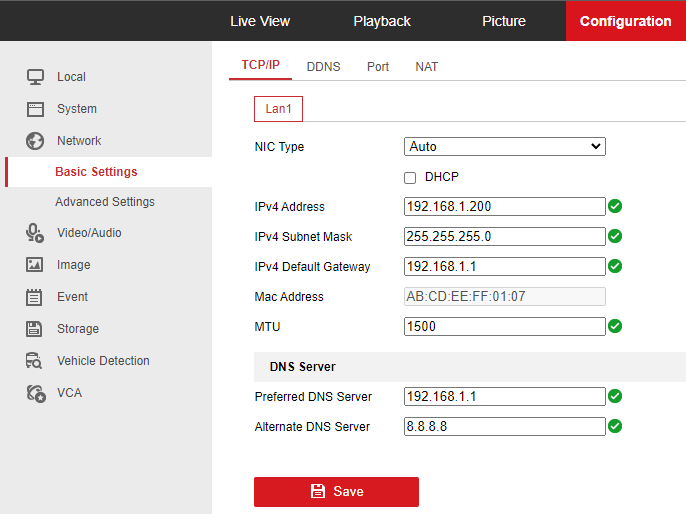 default ip address hikvision dvr