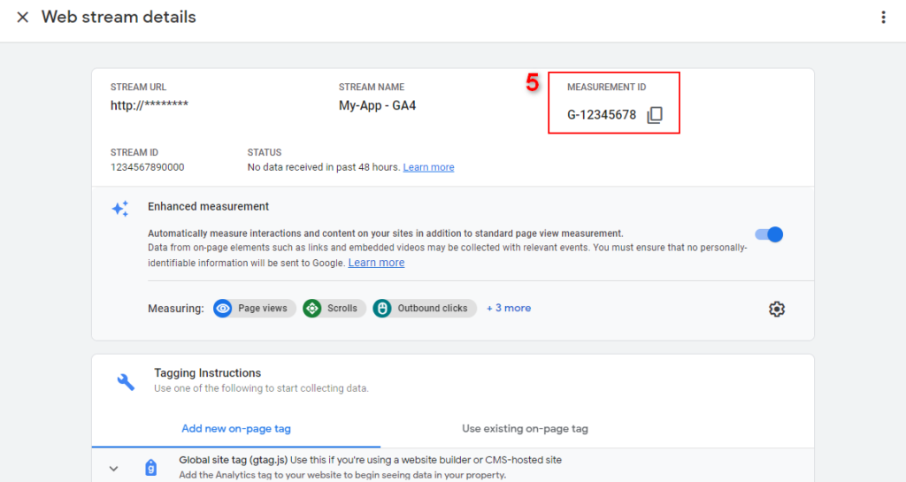 Google Analytics GA4 Property Setup #5 Get Measurement ID